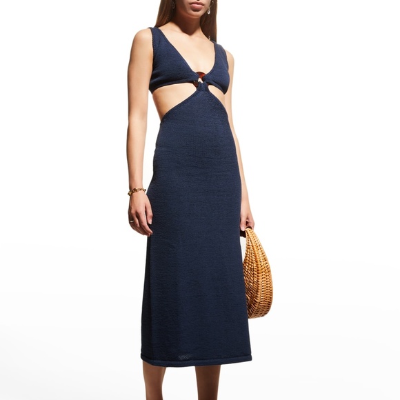 Cult Gaia Bank Cutout-Waist Midi Dress